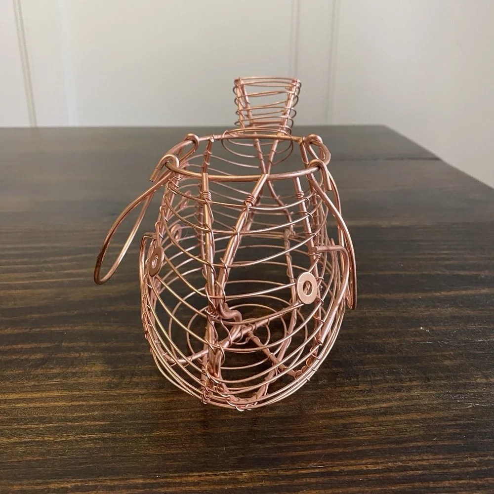 Vintage Copper Wire Farmouse‎ Fish Egg Basket With Handles